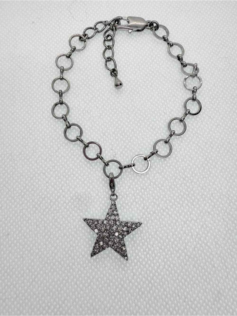 Silver Star Charm Link Bracelet/Anklet- Silver